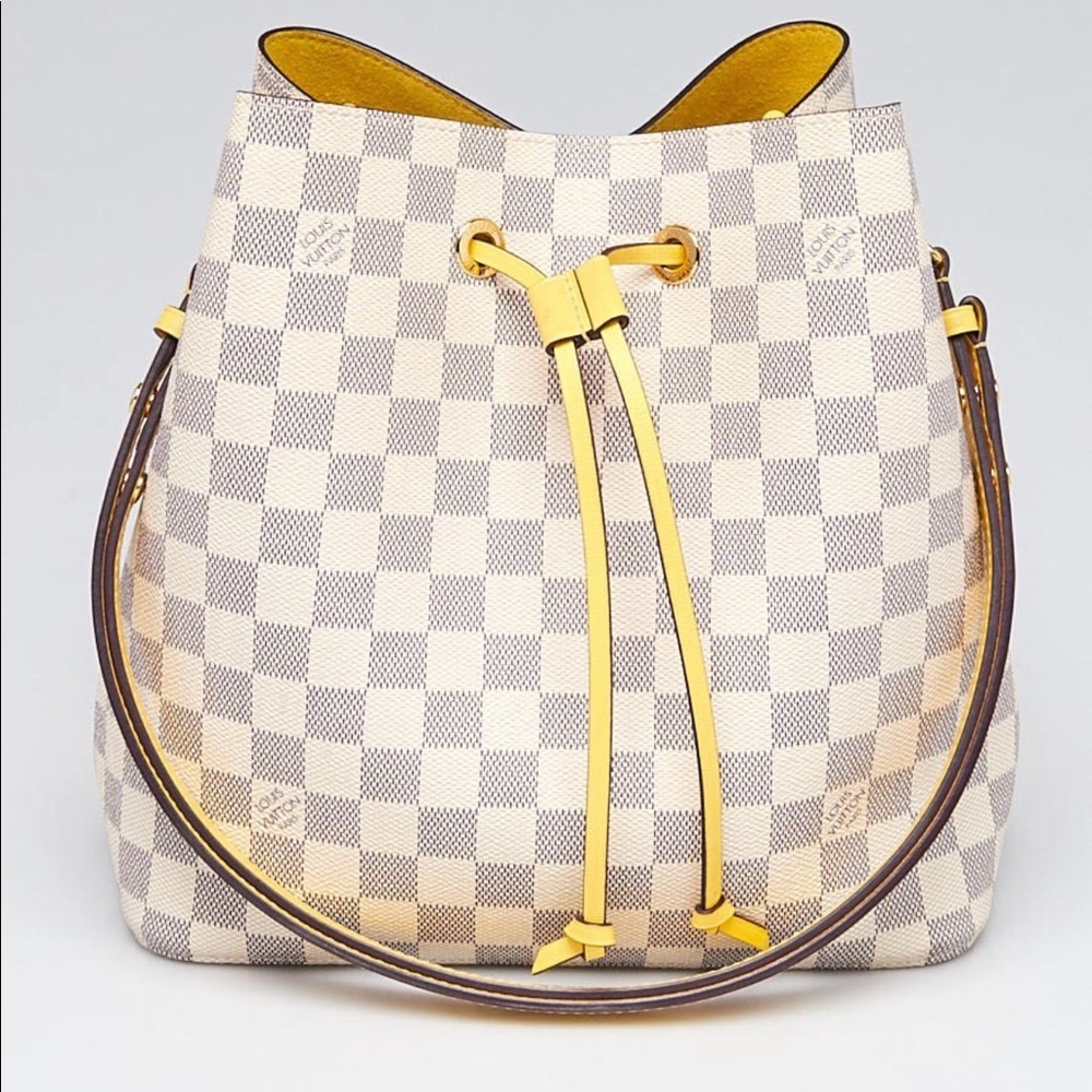 Louis Vuitton Checkered Crossbody Bag - Cream and Yellow